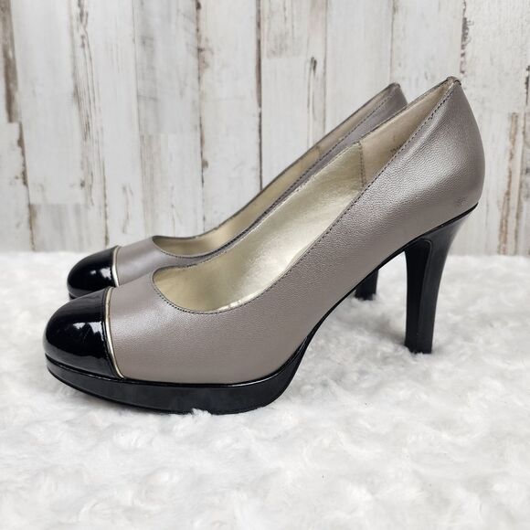 Tahari Laurie Classic Pump Heels Taupe Size 8 - Picture 2 of 8